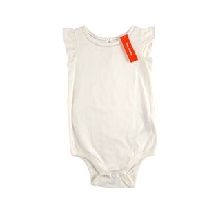 Joe Fresh Baby White Ruffle-Sleeve Baby Onesie | 18-24M